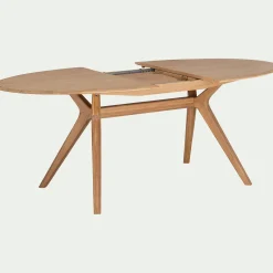 Table de repas ovale extensible bois massif - bois clair (6 à 8 places)