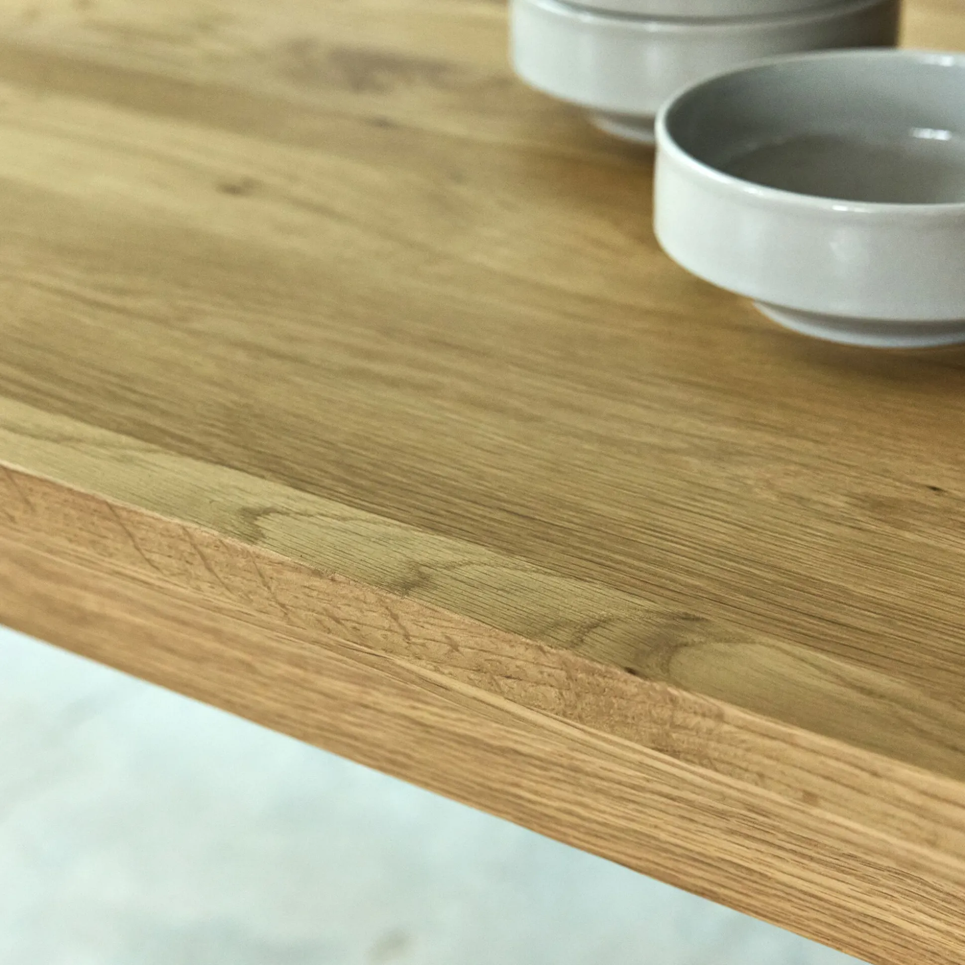 Table de repas rectangulaire en chêne et acier - bois clair (10 places)