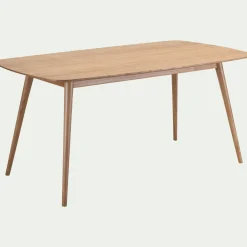 Table de repas rectangulaire en bois de chêne - bois clair (6 places)