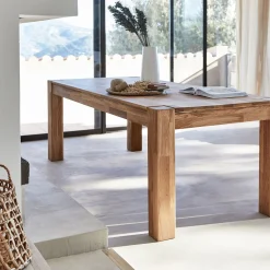 Table de repas rectangulaire en chêne huilé - bois clair (8 places)