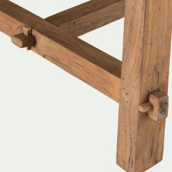 Table de repas rectangulaire en bois de teck - bois clair (8 places)