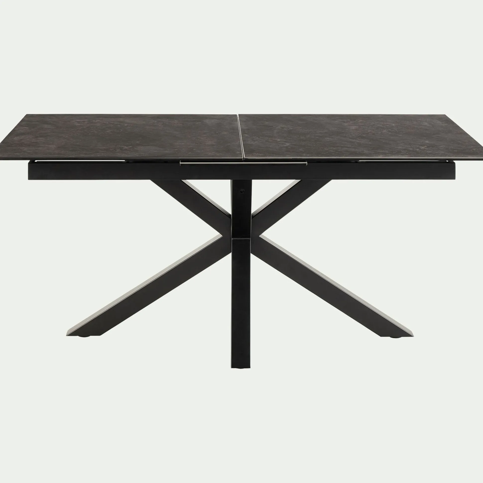 Table de repas rectangulaire extensible en céramique - noir (6 à 8 places)