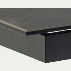 Table de repas rectangulaire extensible en céramique - noir (6 à 8 places)