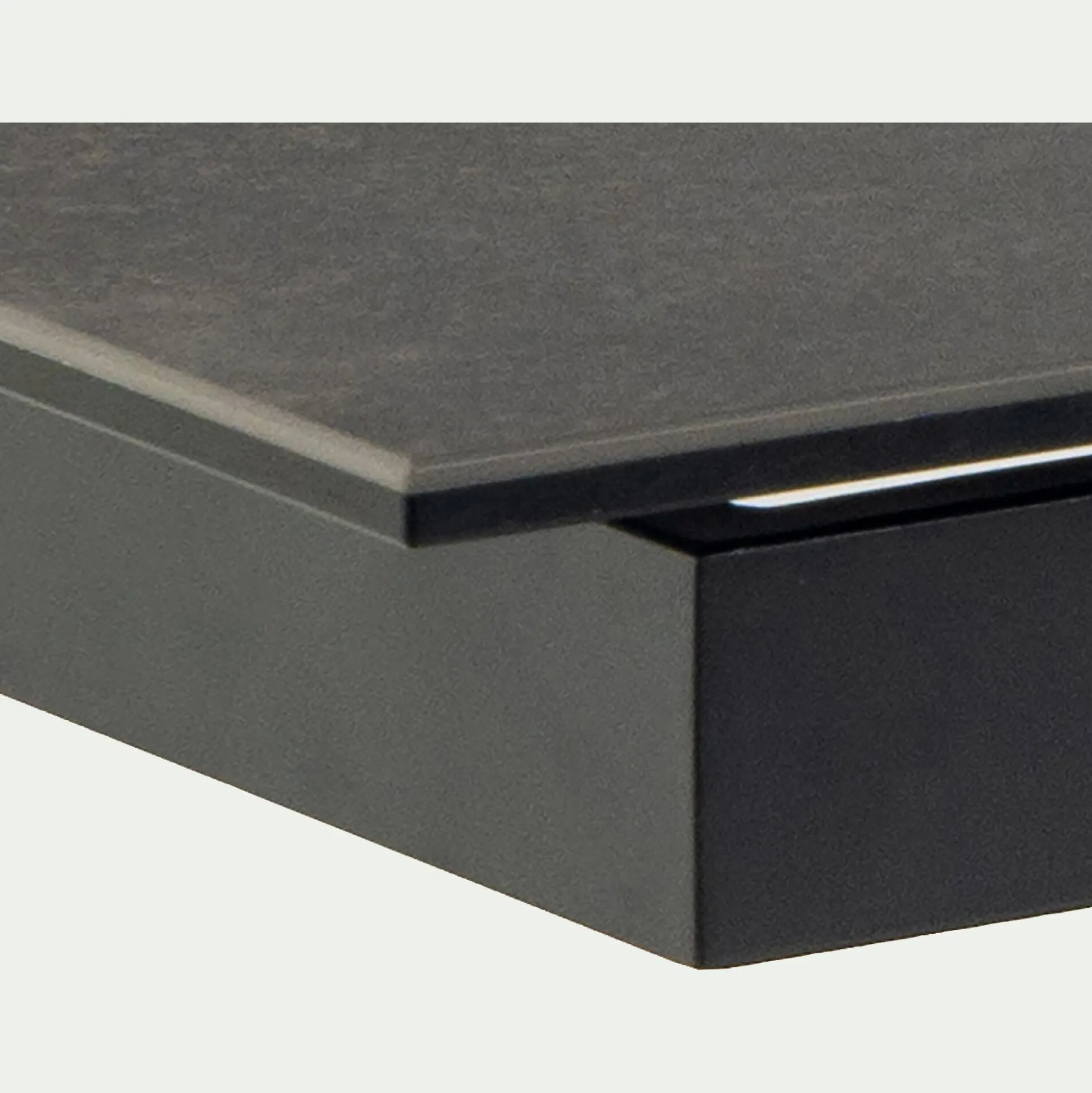 Table de repas rectangulaire extensible en céramique - noir (6 à 8 places)