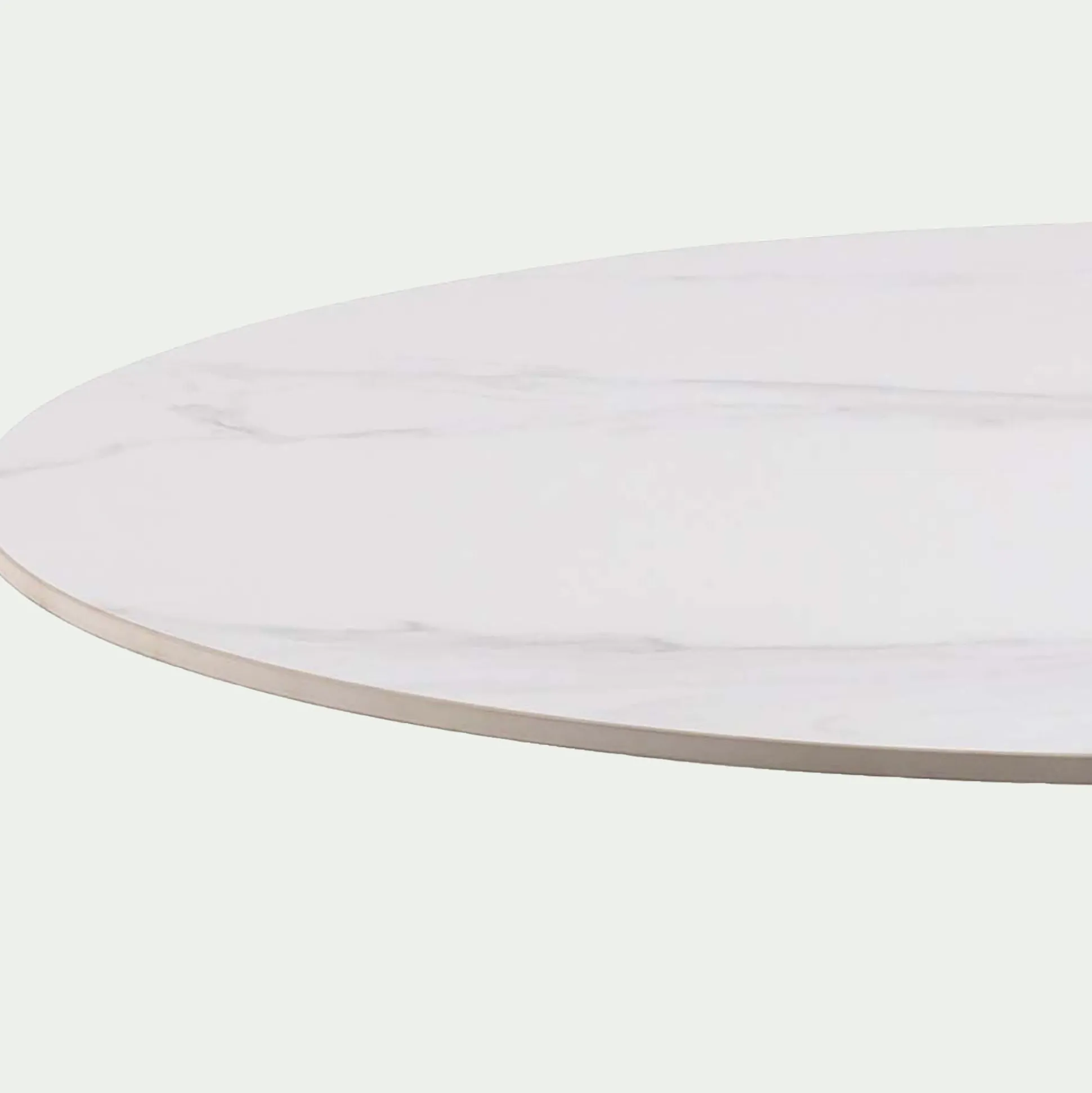 Table de repas ronde en bois et céramique - blanc (4 places)