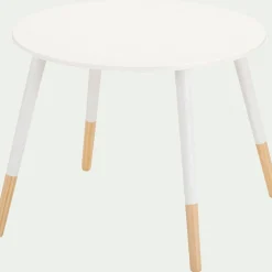 Table enfant en bois D60x47,7cm - blanc