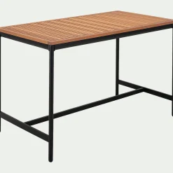 Table haute de repas jardin en eucalyptus - bois clair (6 places)