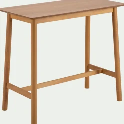 Table haute rectangulaire en chêne et hévéa - bois clair (6 places)