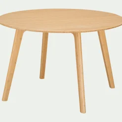Table ronde en bambou massif - bois clair (6 places)