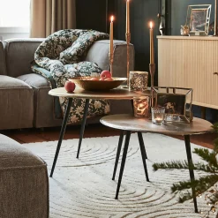 Tables gigognes en fonte d'aluminium - Doré