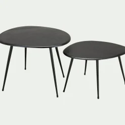 Tables gigognes en fonte d'aluminium - noir