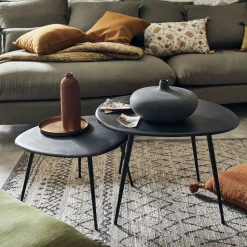 Tables gigognes en fonte d'aluminium - noir