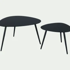Tables gigognes en verre trempé - noir