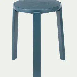 Tabouret bas en bois de frêne H45cm - bleu figuerolles