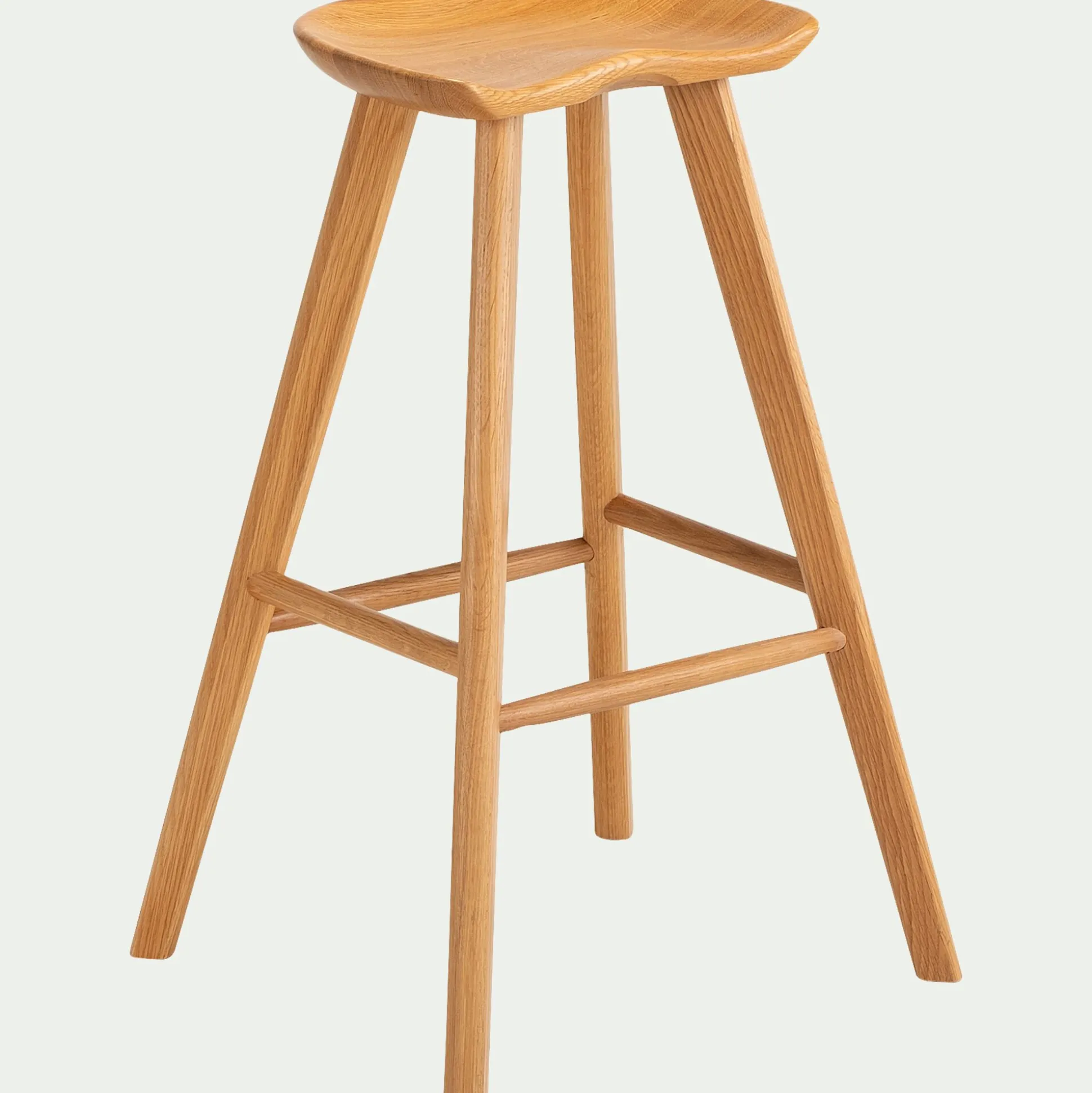 Tabouret de bar en chêne massif H75cm - naturel