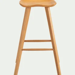 Tabouret de bar en chêne massif H75cm - naturel