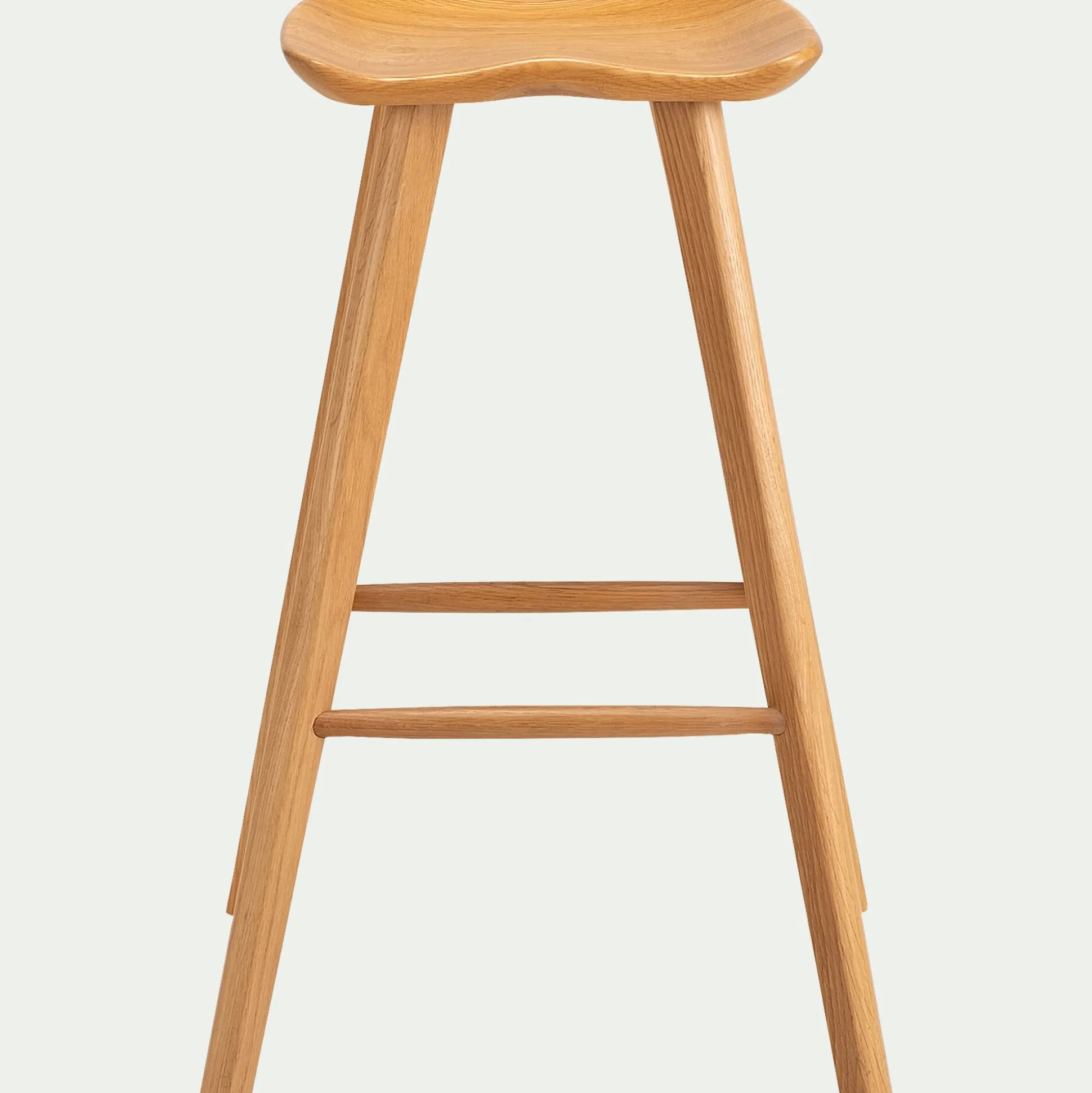 Tabouret de bar en chêne massif H75cm - naturel