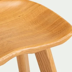 Tabouret de bar en chêne massif H75cm - naturel