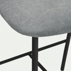 Tabouret haut de repas en tissu H66cm - gris