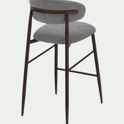 Tabouret haut de repas en tissu H66cm - gris