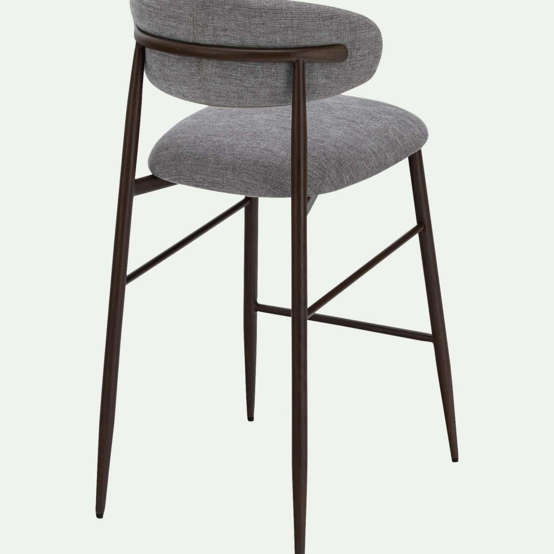 Tabouret haut de repas en tissu H66cm - gris