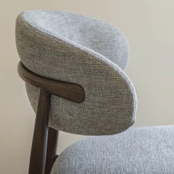 Tabouret haut de repas en tissu H66cm - gris