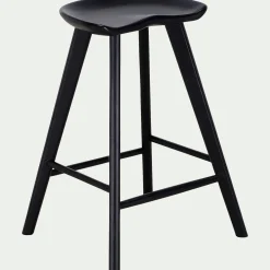 Tabouret haut en chêne massif H66cm - noir