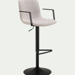 Tabouret haut en tissu H114cm - beige