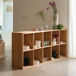 Étagère 10 cases en chêne