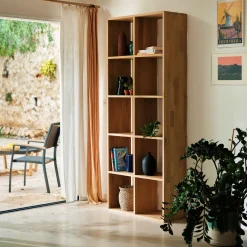 Étagère 10 cases en chêne