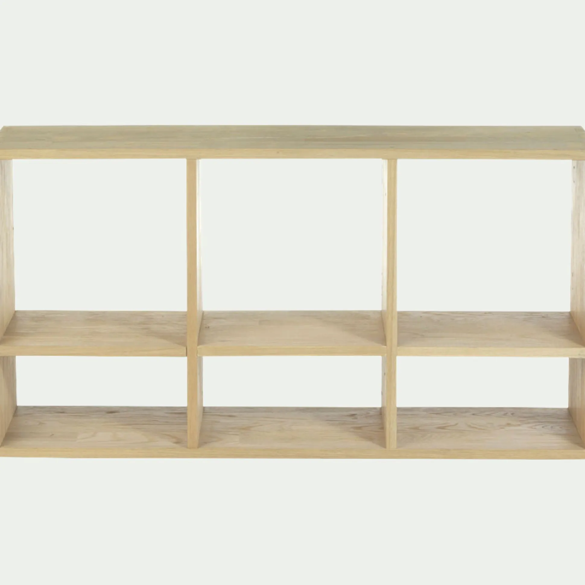 Étagère 6 cases en chêne - bois clair