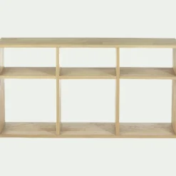 Étagère 6 cases en chêne - bois clair