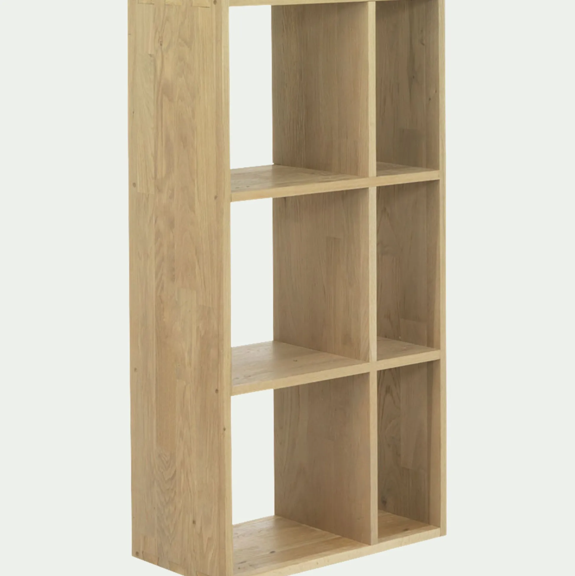 Étagère 6 cases en chêne - bois clair