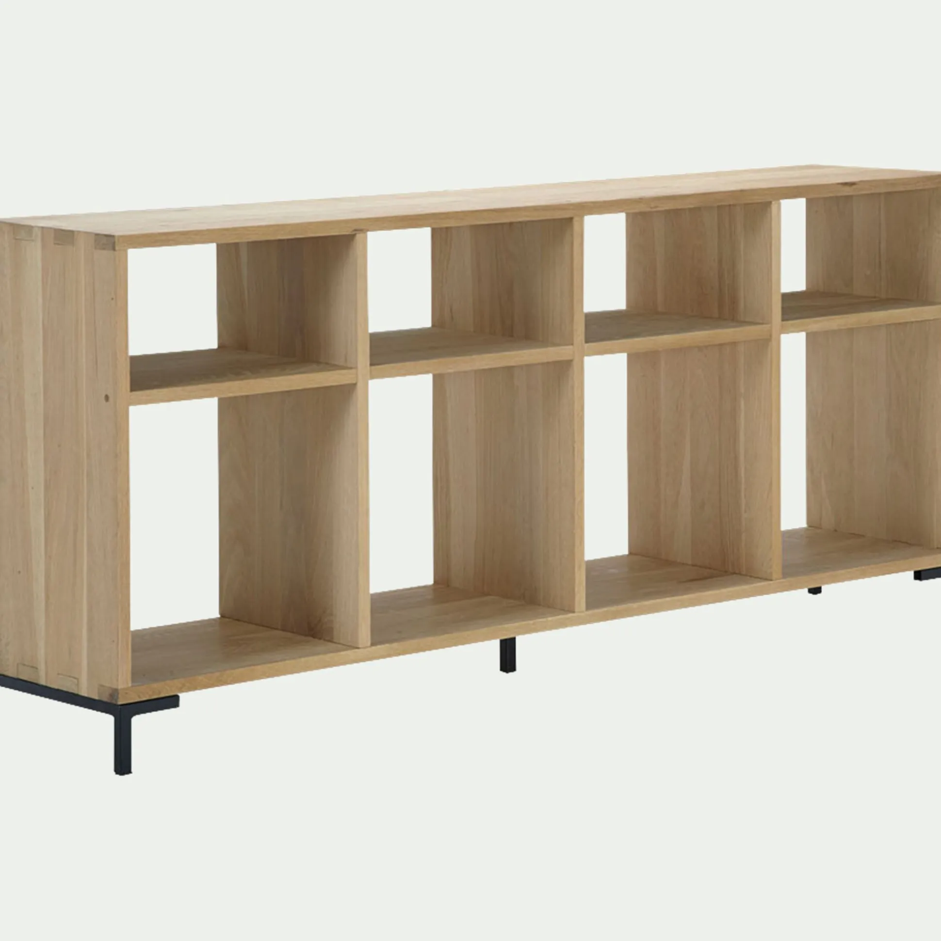 Étagère 8 cases en chêne lamellé - bois clair