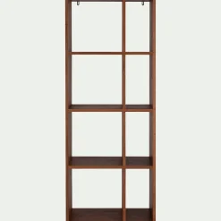 Étagère 8 cases en chêne massif - bois foncé