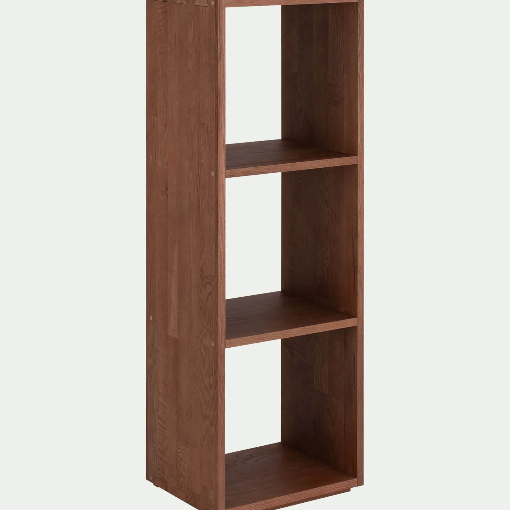 Étagère 3 cases en chêne massif - bois foncé