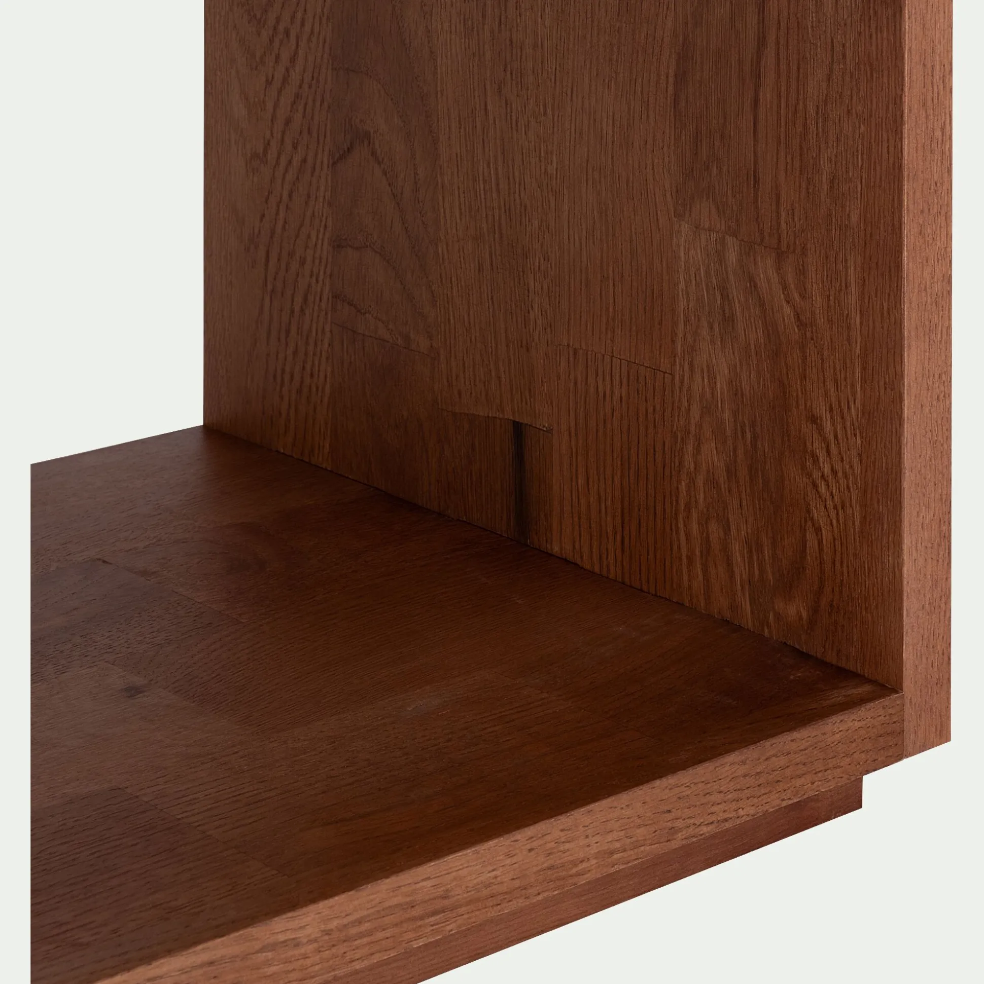 Étagère 4 cases en chêne massif - bois foncé