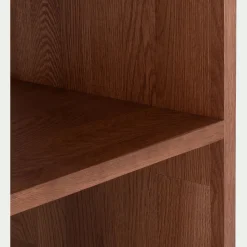 Étagère 5 tablettes en chêne massif - bois foncé