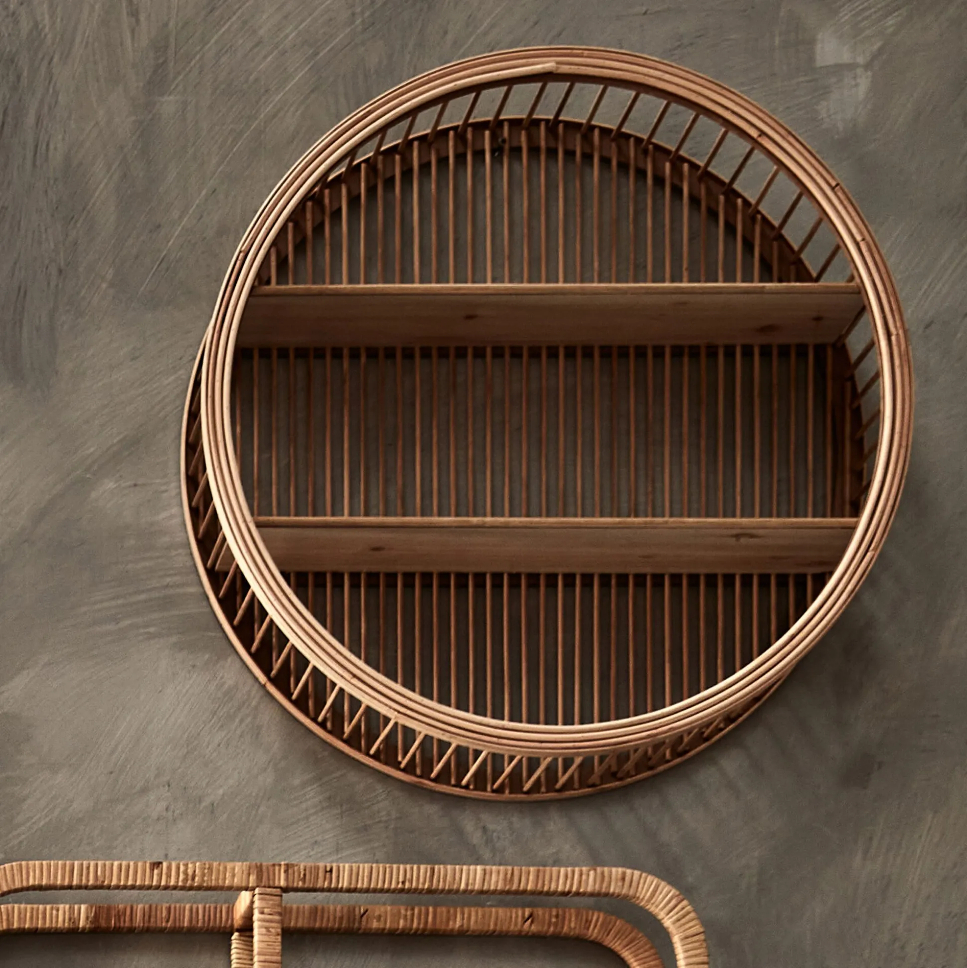 Étagère déco en bambou D60cm - naturel