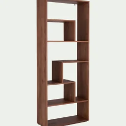 Étagère en forme déstructurée en chêne massif - bois foncé