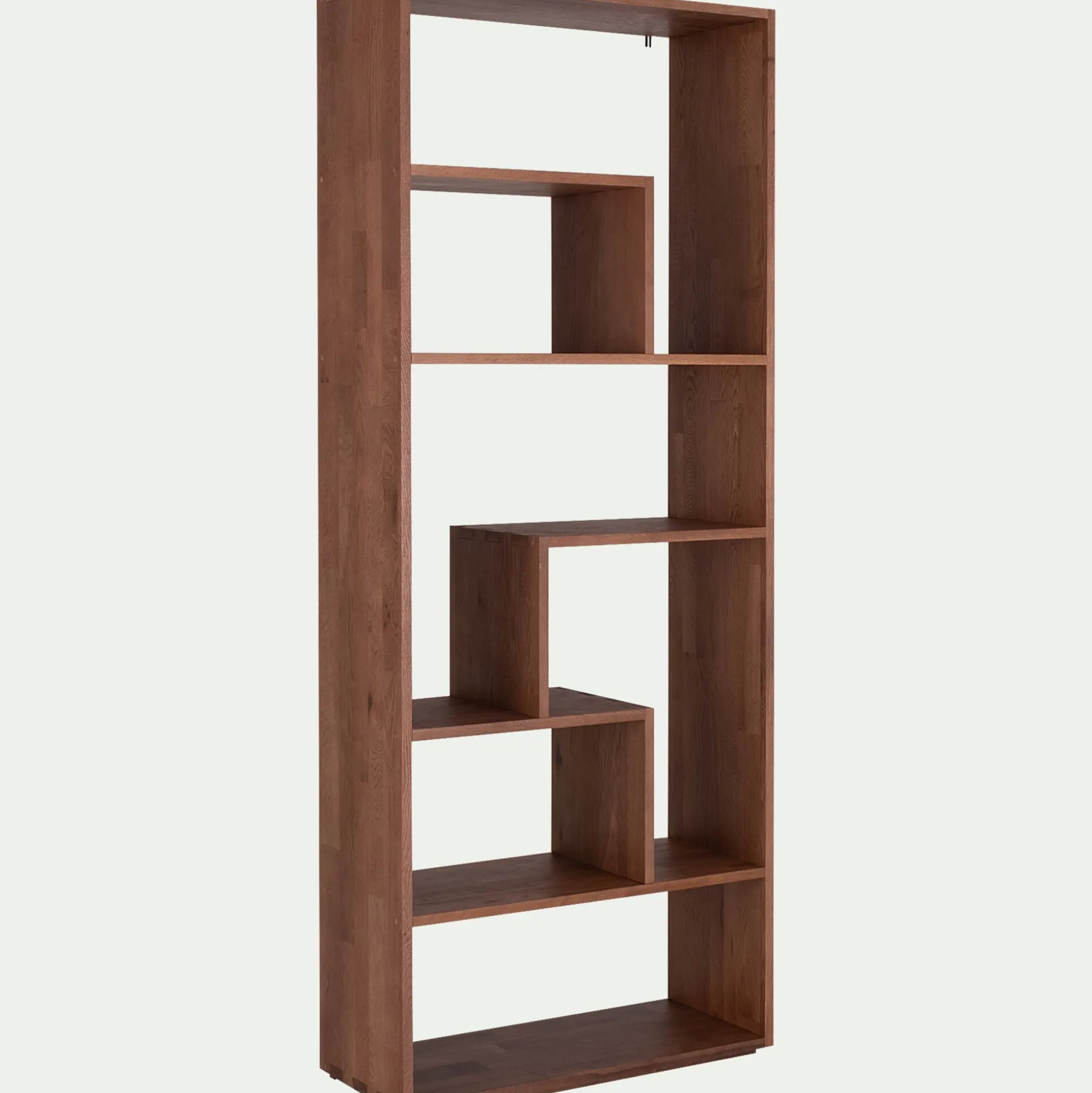 Étagère en forme déstructurée en chêne massif - bois foncé