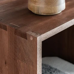 Étagère en forme déstructurée en chêne massif - bois foncé