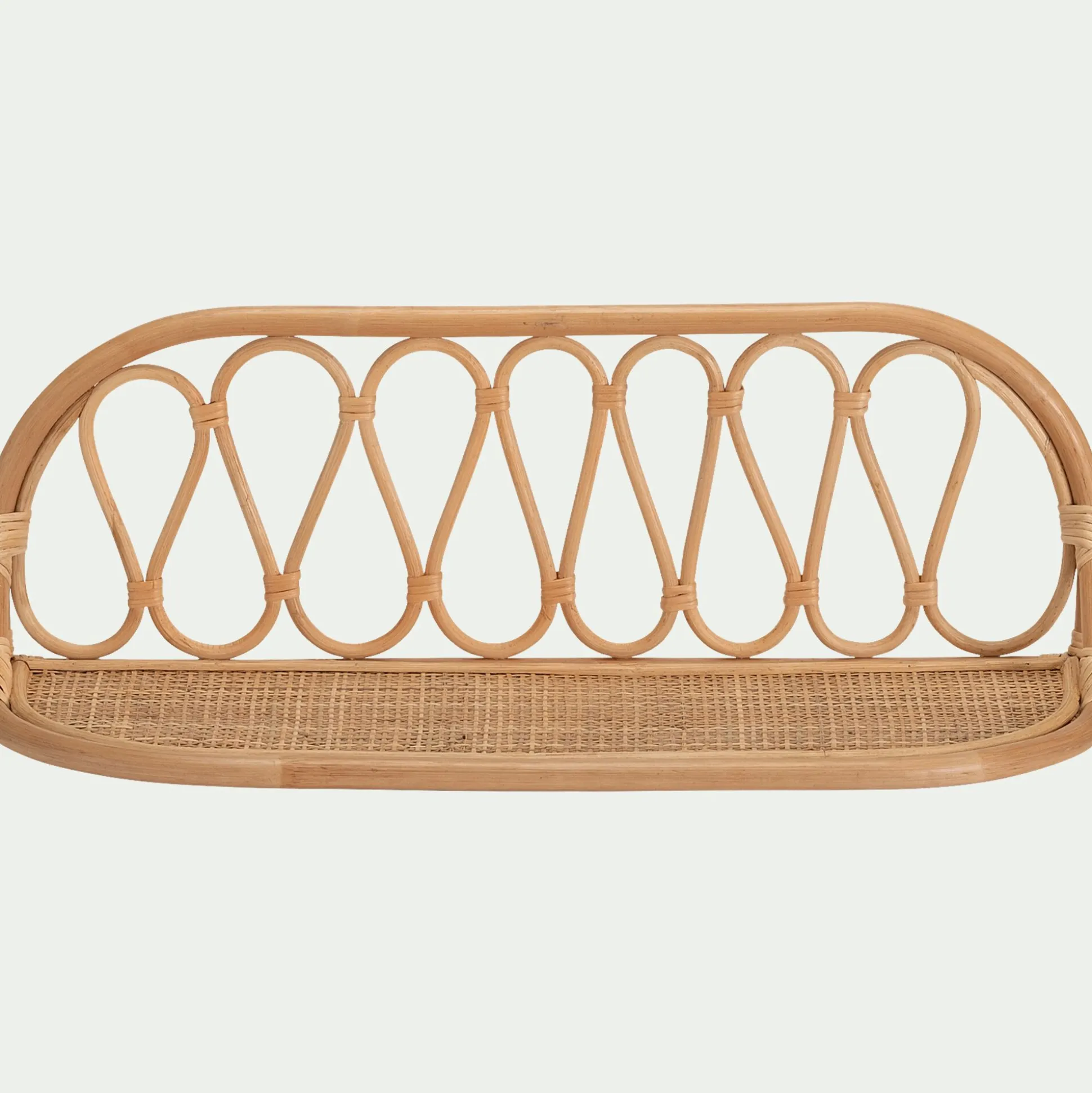 Étagère murale décorative en rotin - naturel L61xH21cm