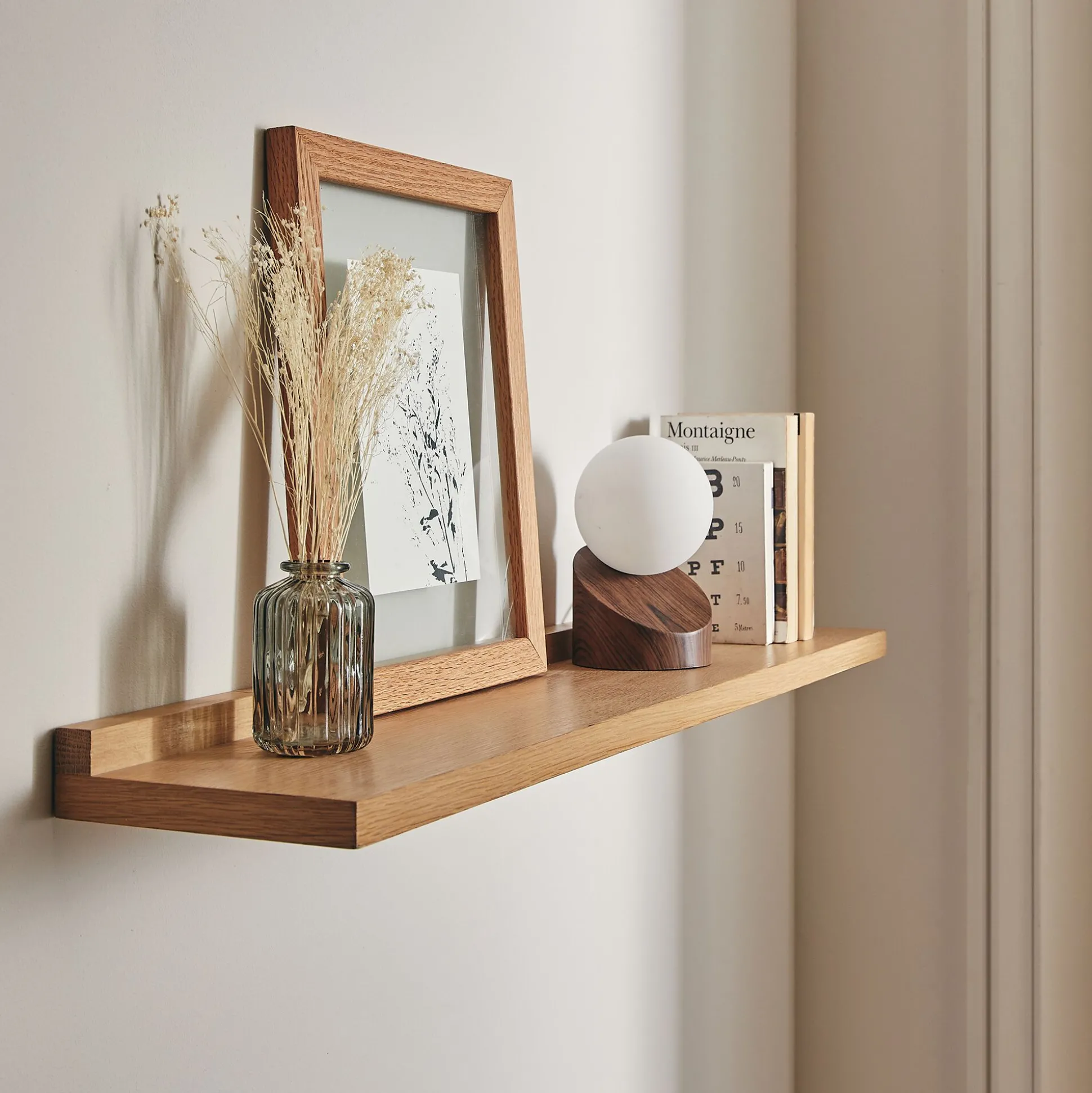 Étagère murale plaquée chêne - L86,6cm