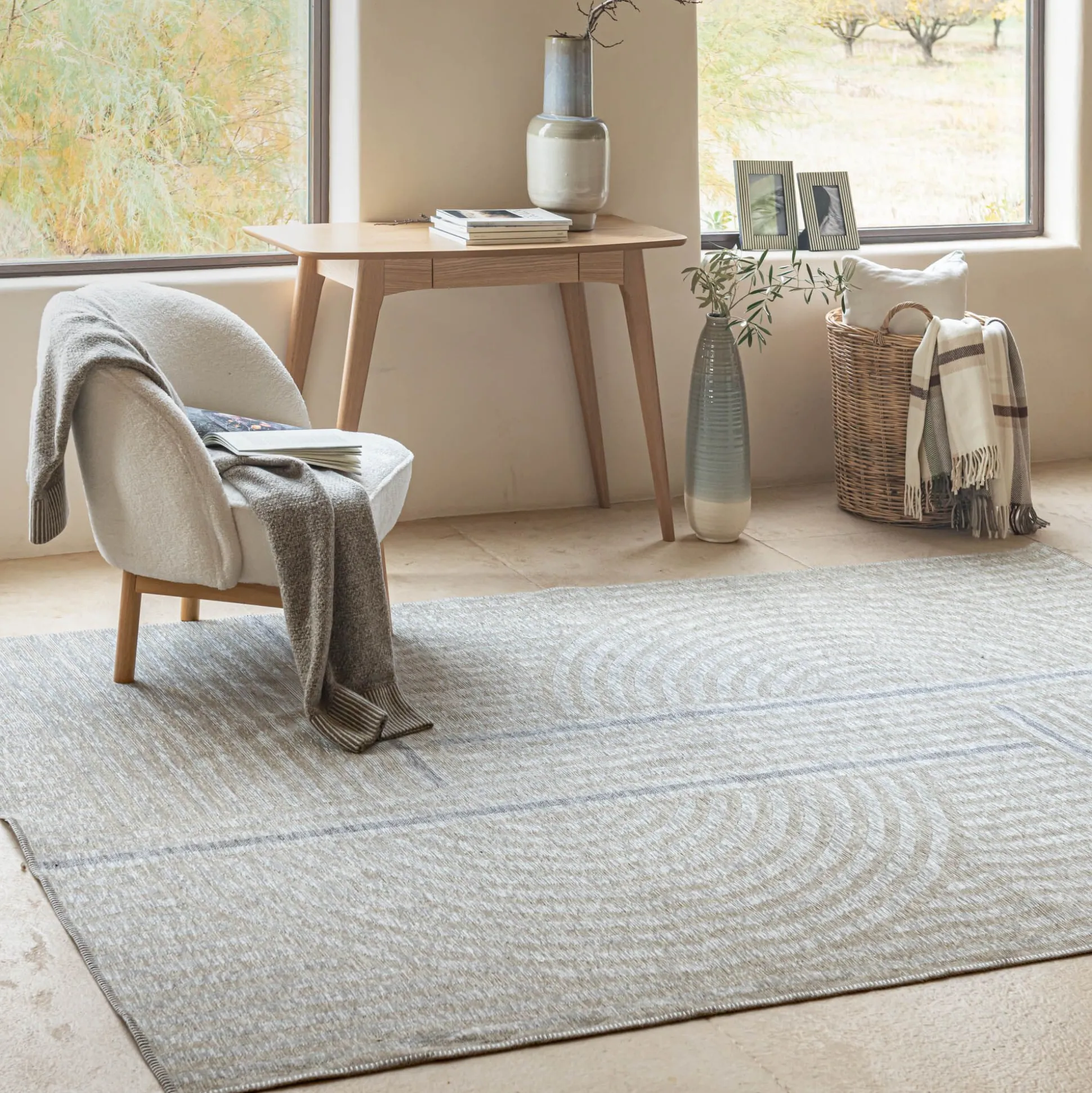Tapis à motif contemporain 200x290cm - beige