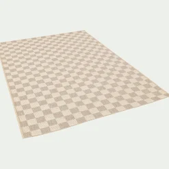 Tapis à motif damier 120x170cm - beige