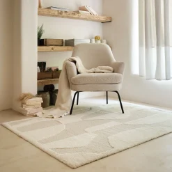 Tapis à motifs abstraits - beige 120x170cm