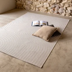 Tapis à motifs circulaires 120x170cm - blanc écru