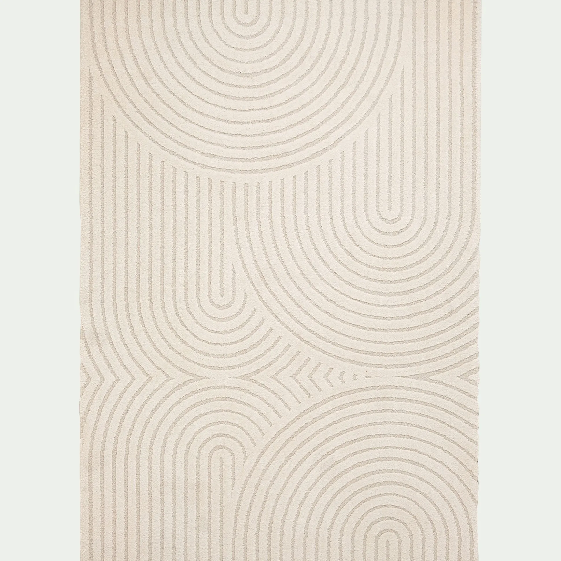 Tapis à motifs circulaires 160x230cm - blanc écru