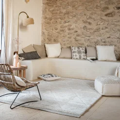 Tapis à poils longs style berbère 160x230cm - blanc